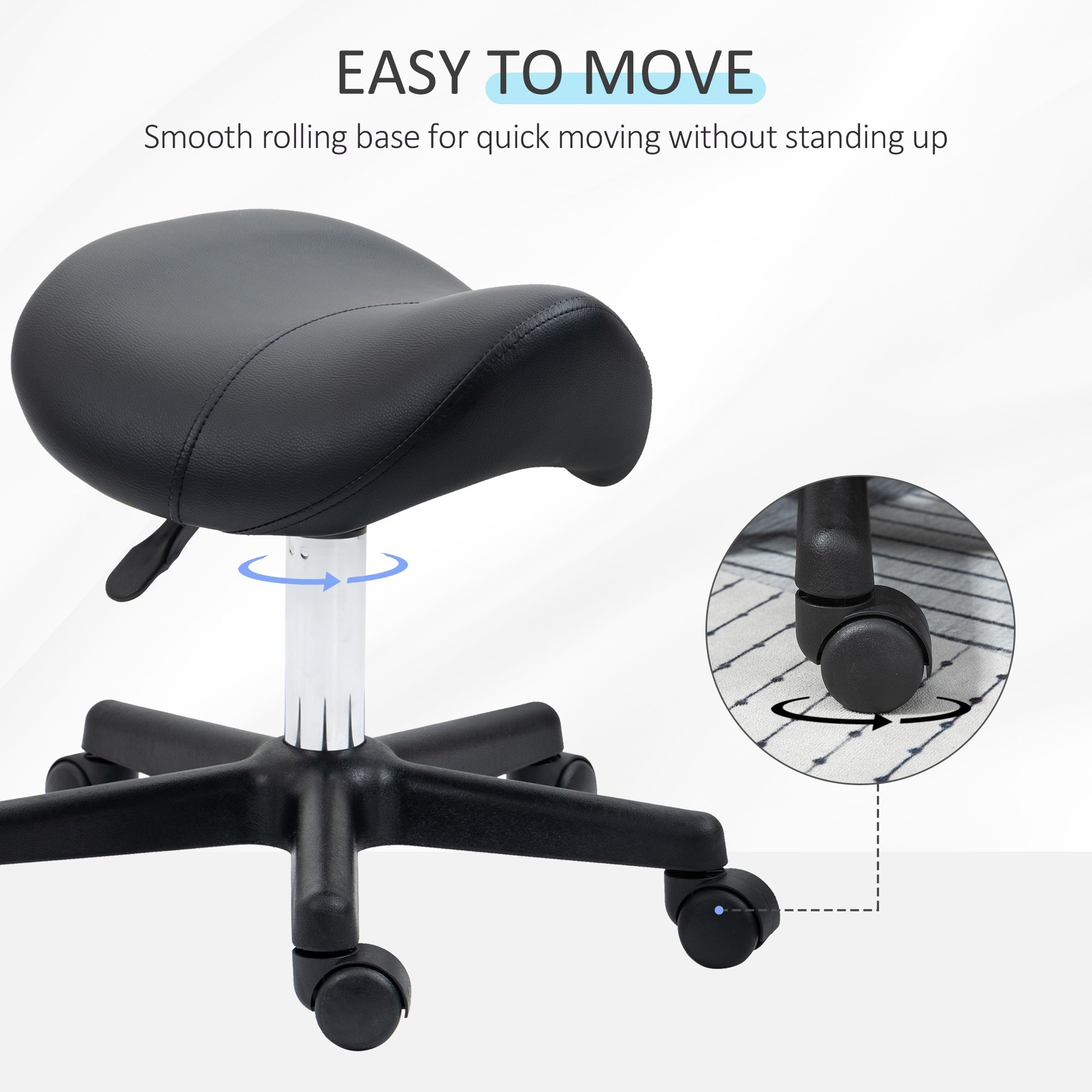 Saddle Stool - Black HOMCOM