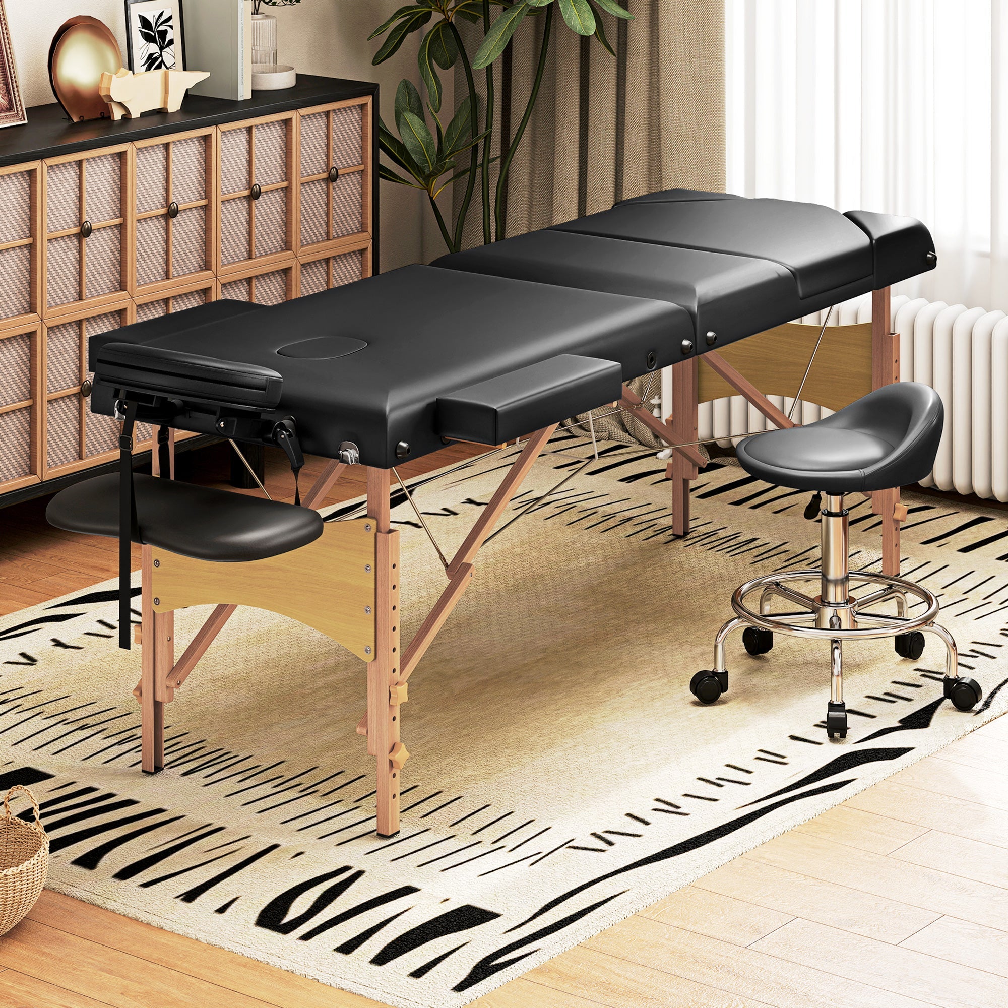 Portable Folding Massage Table - Black HOMCOM
