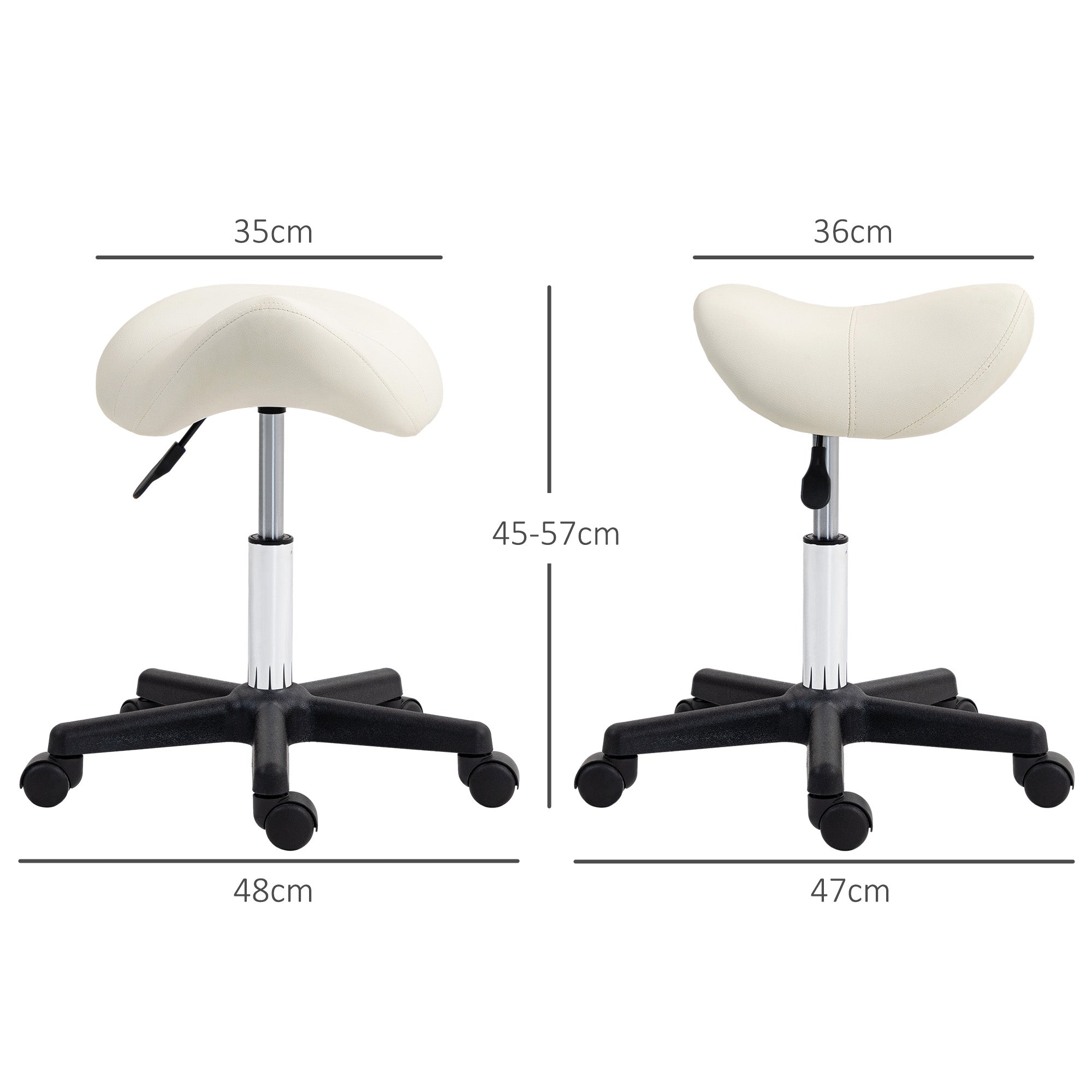 Saddle Stool - White HOMCOM