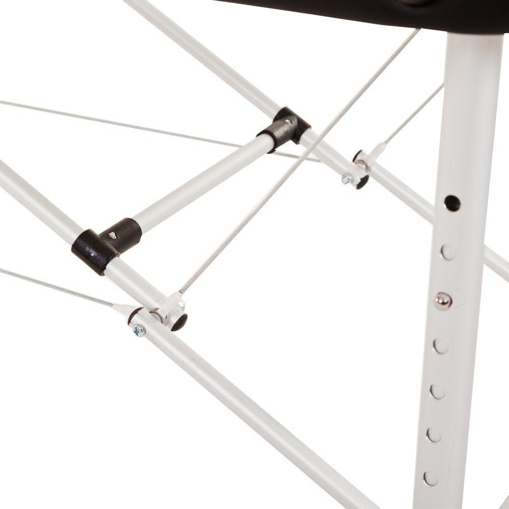 Portable Aluminium Massage Table with Lifting Backrest and Carrying Bag - White Titbit