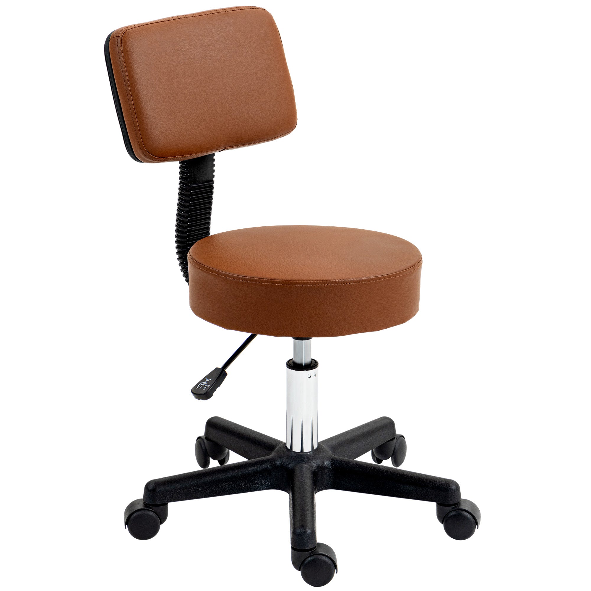 Beautician's Swivel Salon Chair - Brown / Tan HOMCOM