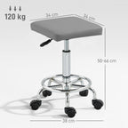 Faux Leather Padded Salon Stool - Grey HOMCOM