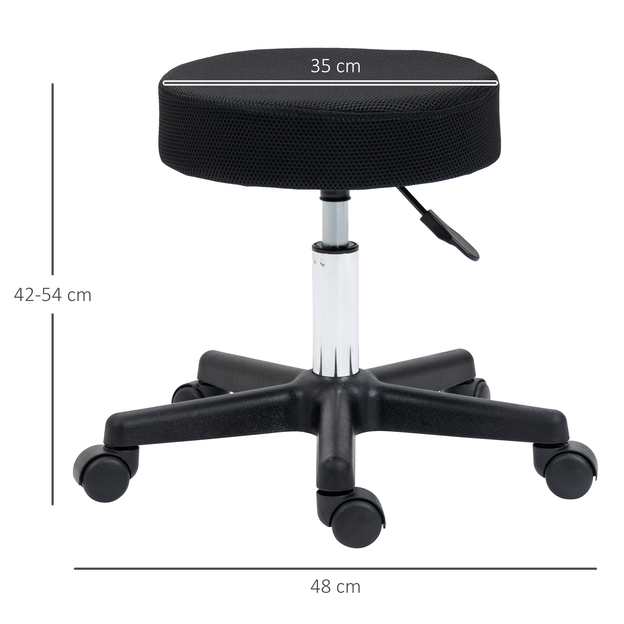 Hydraulic Swivel Salon Spa Stool with 3 Changeable Seat Covers - Black / Red / Mesh HOMCOM