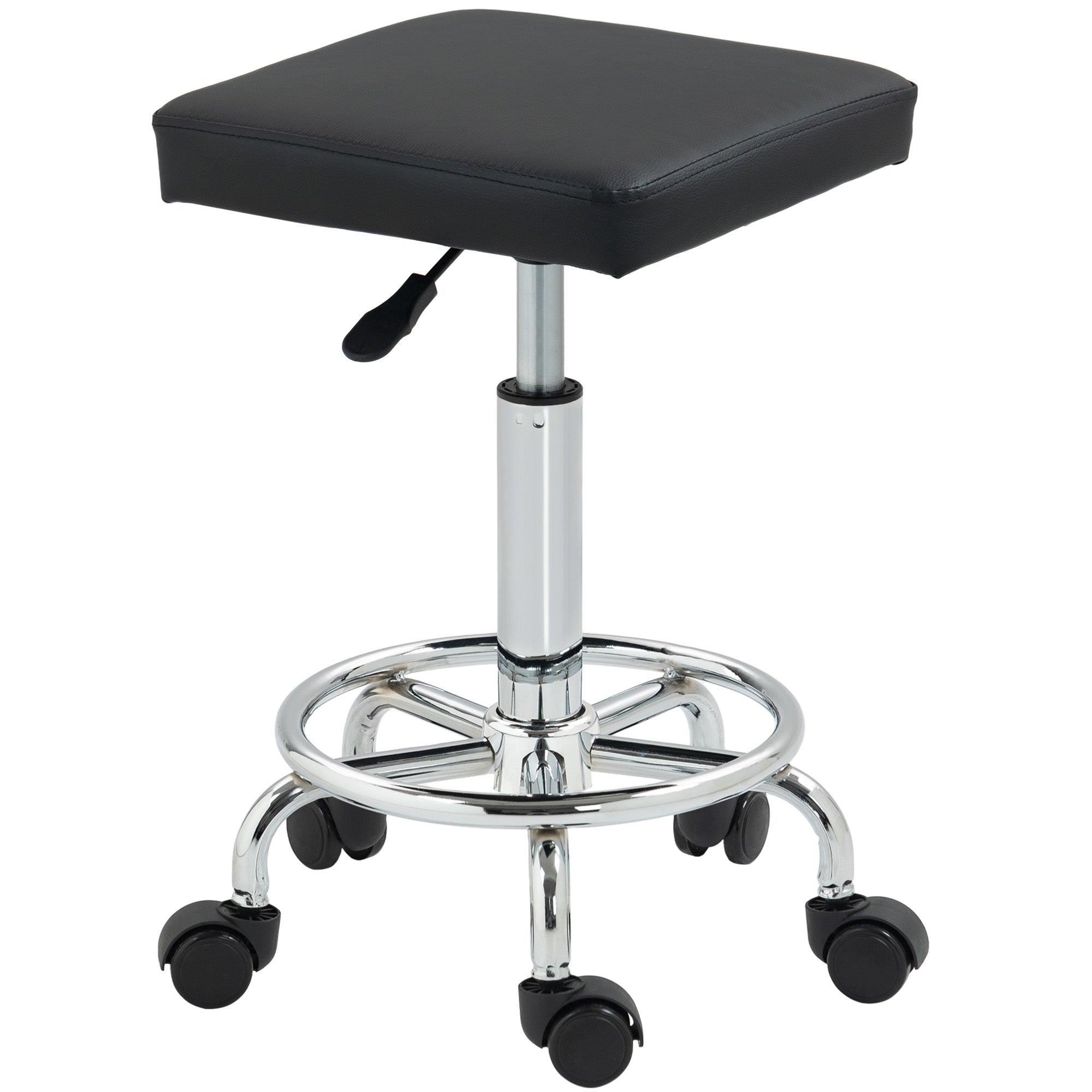 Padded Salon Stool - Black HOMCOM