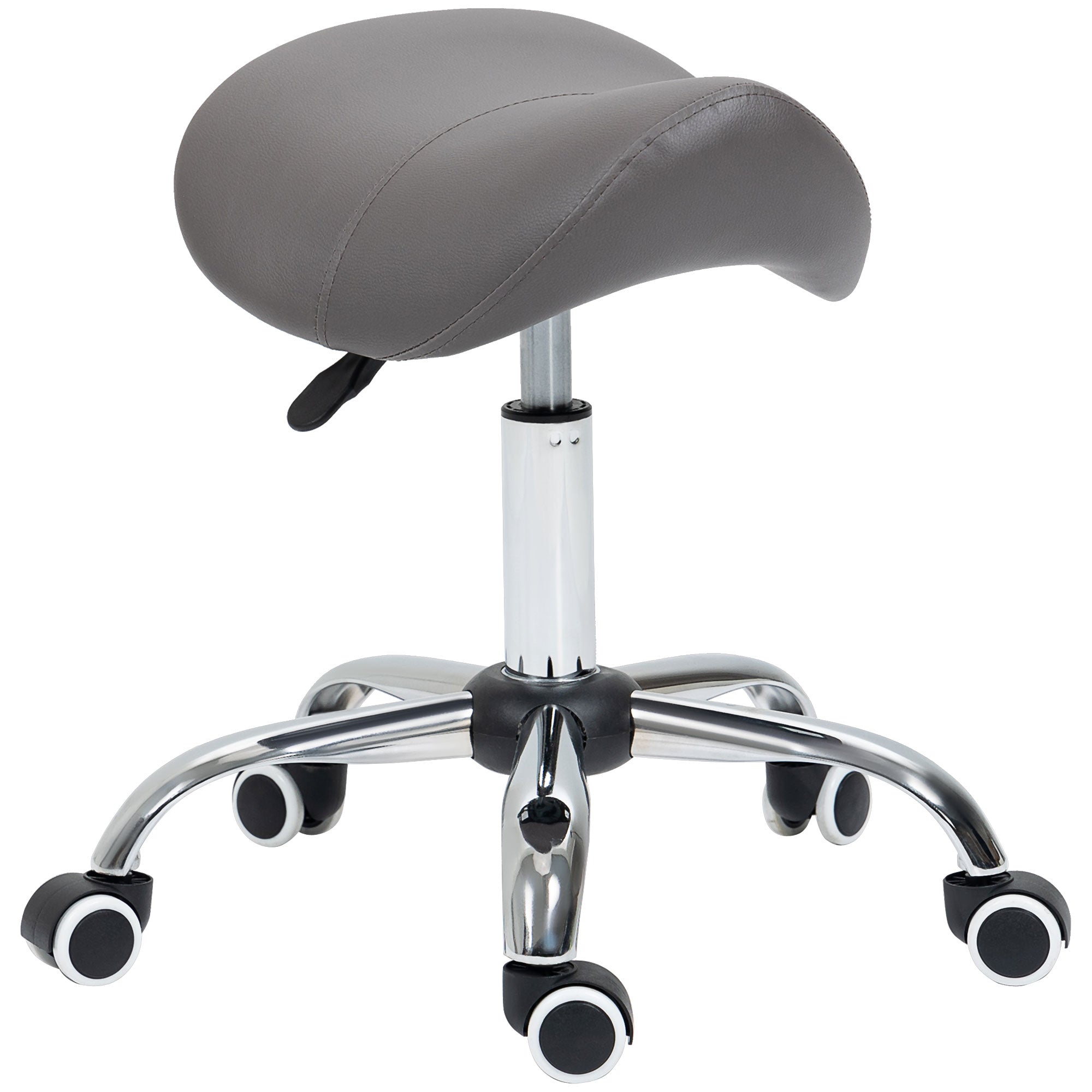 Cosmetic Saddle Stool with 360° Rotate - Grey HOMCOM