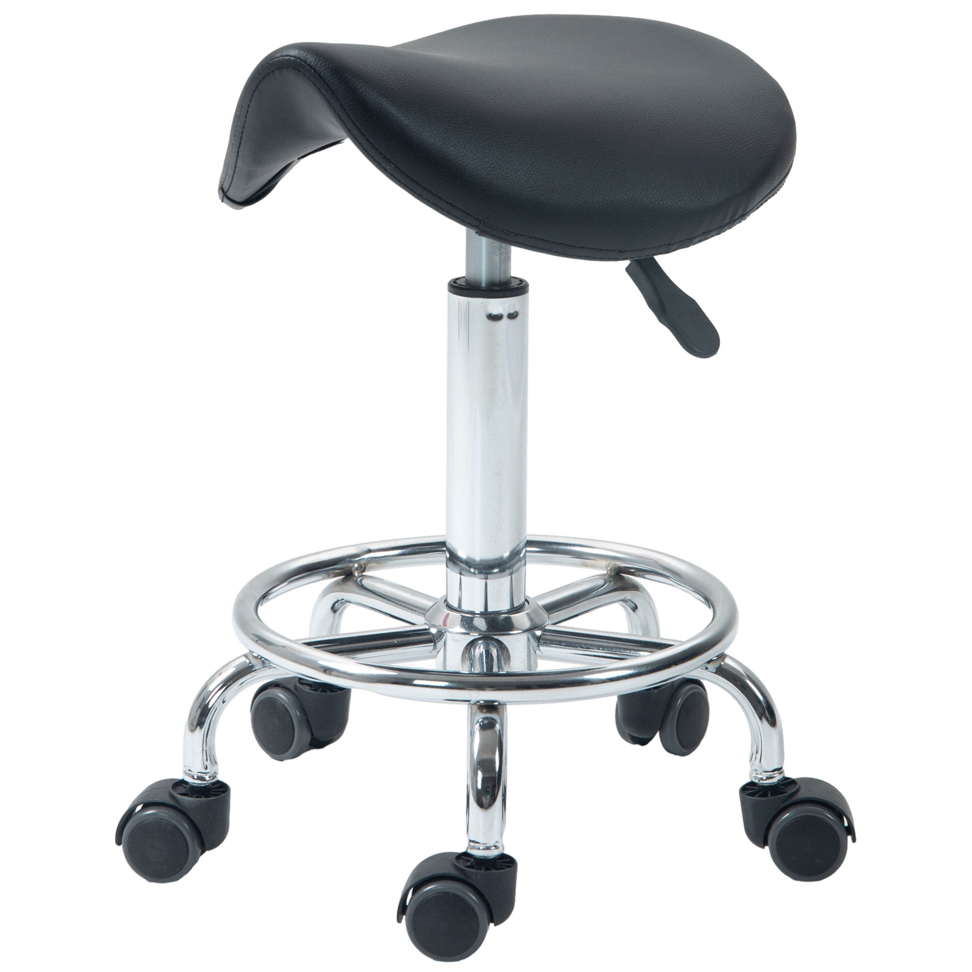 Salon Saddle Stool - Black HOMCOM