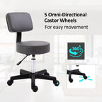 Beautician's Swivel Salon Chair - Grey HOMCOM