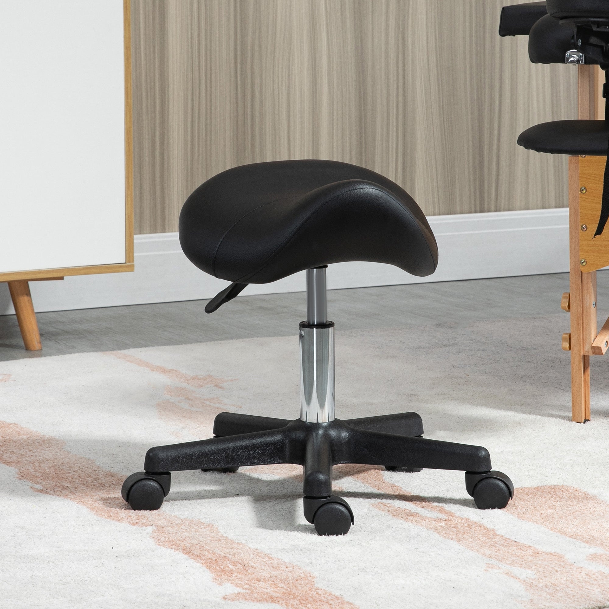 Saddle Stool - Black HOMCOM
