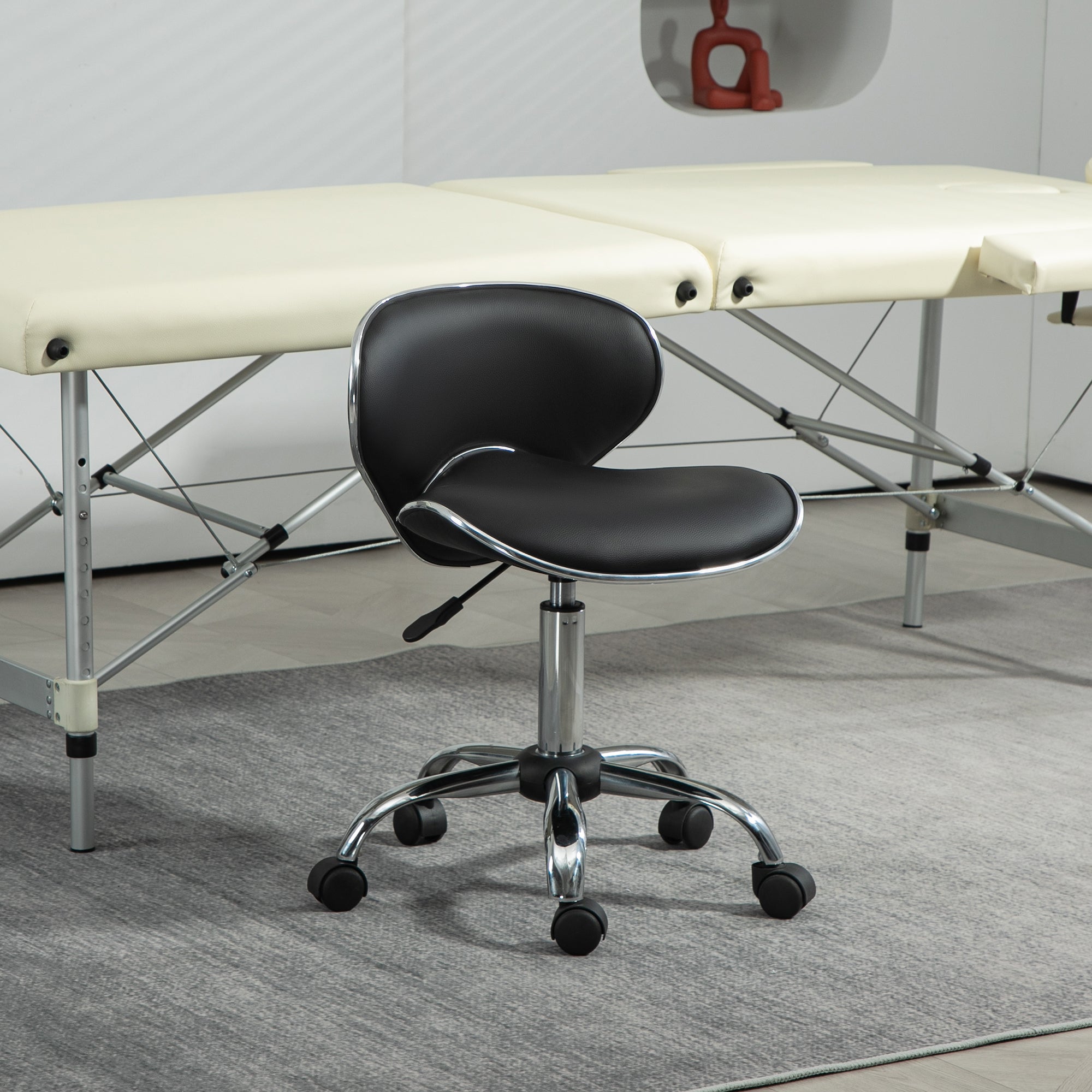 Rolling Swivel Beauty Salon Chair - Black HOMCOM
