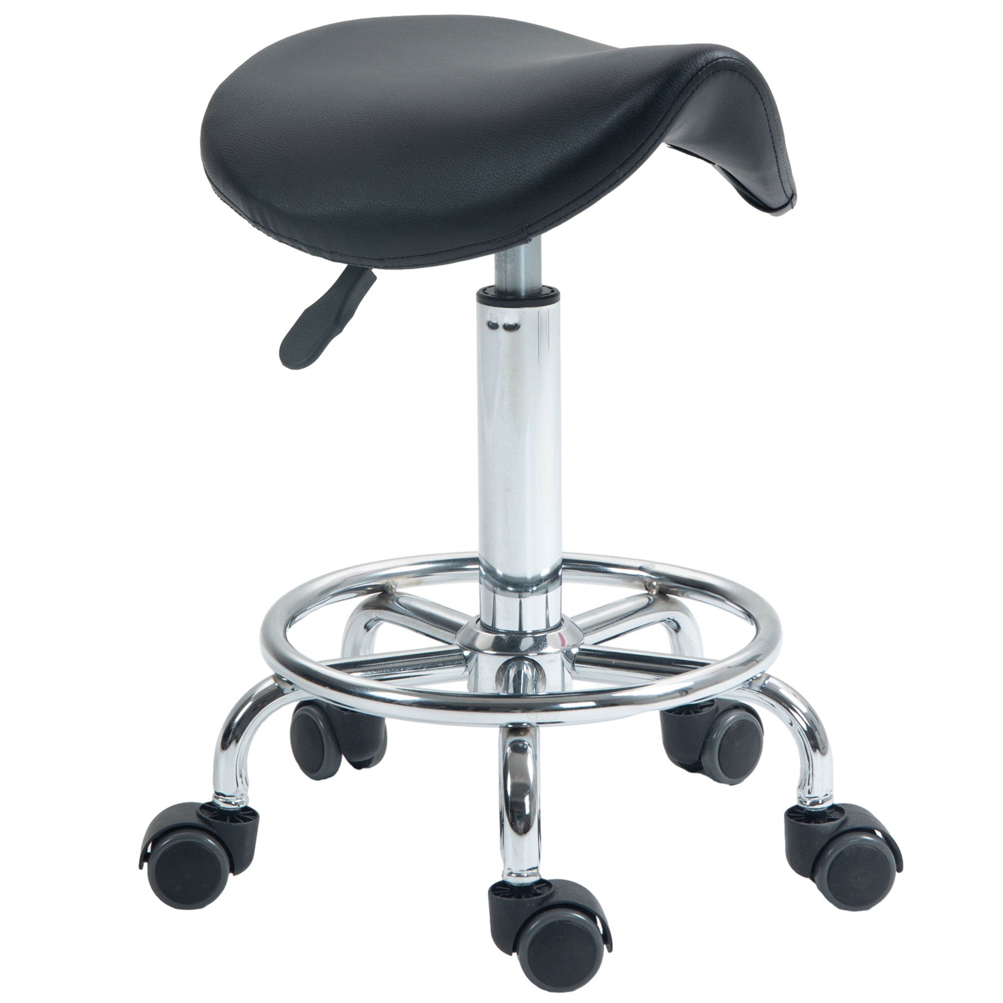 Salon Saddle Stool - Black HOMCOM
