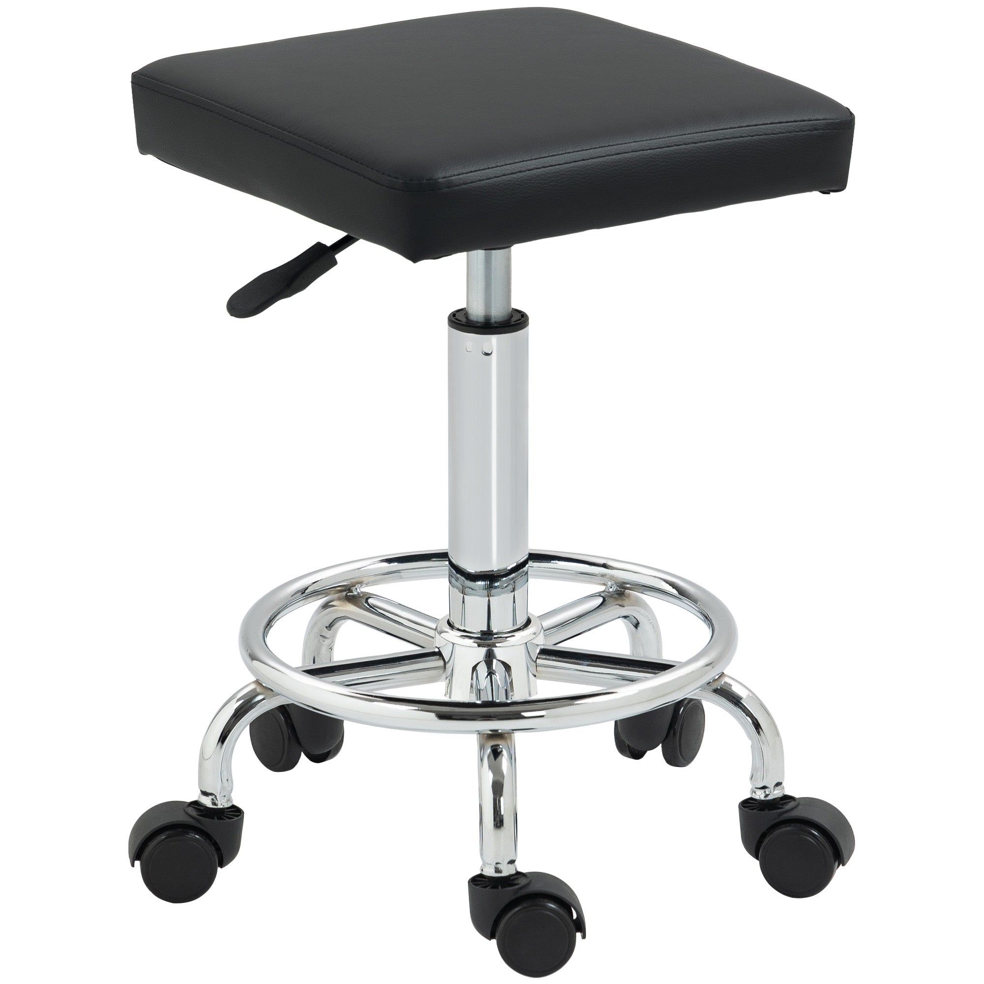 Padded Salon Stool - Black HOMCOM