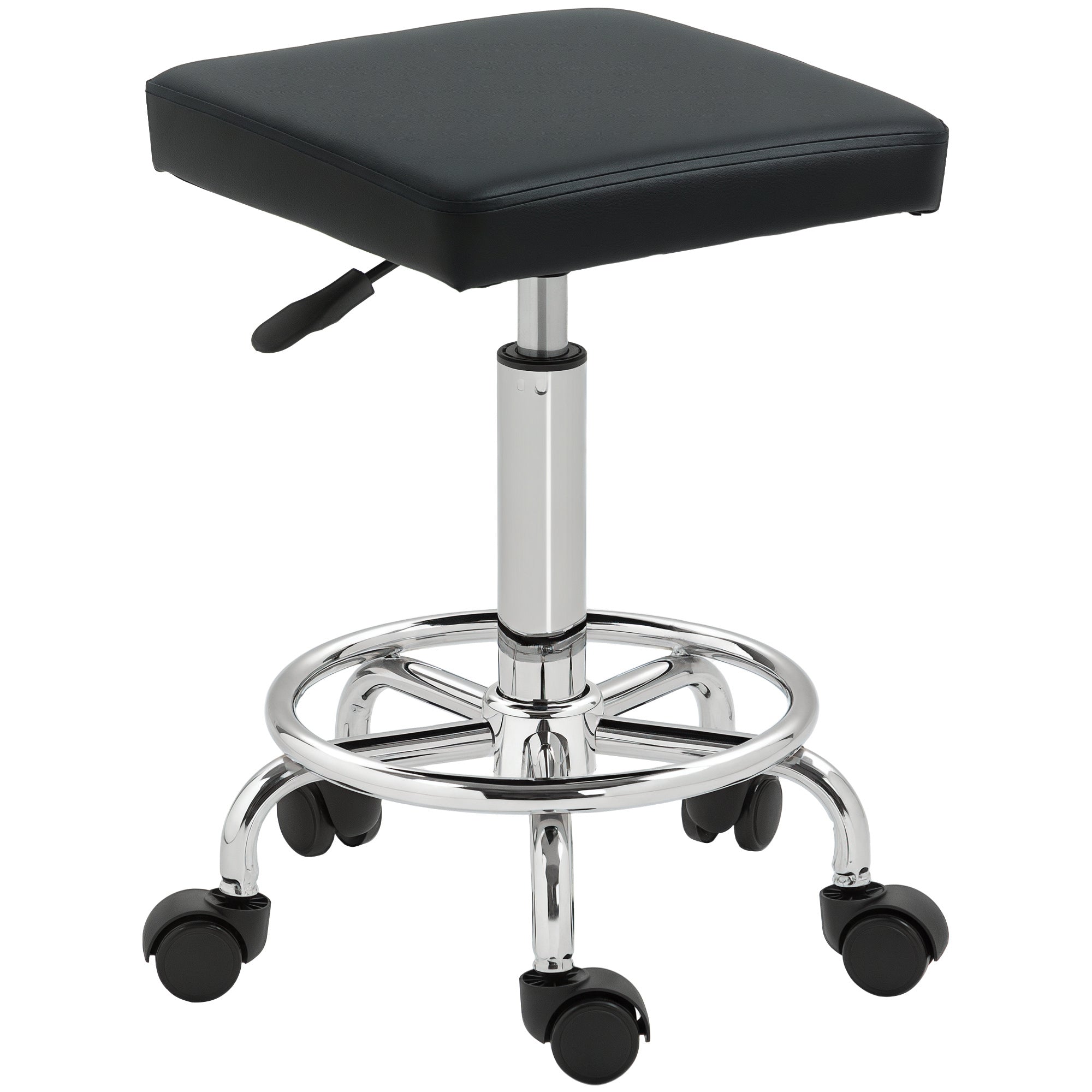 Padded Salon Stool - Black HOMCOM