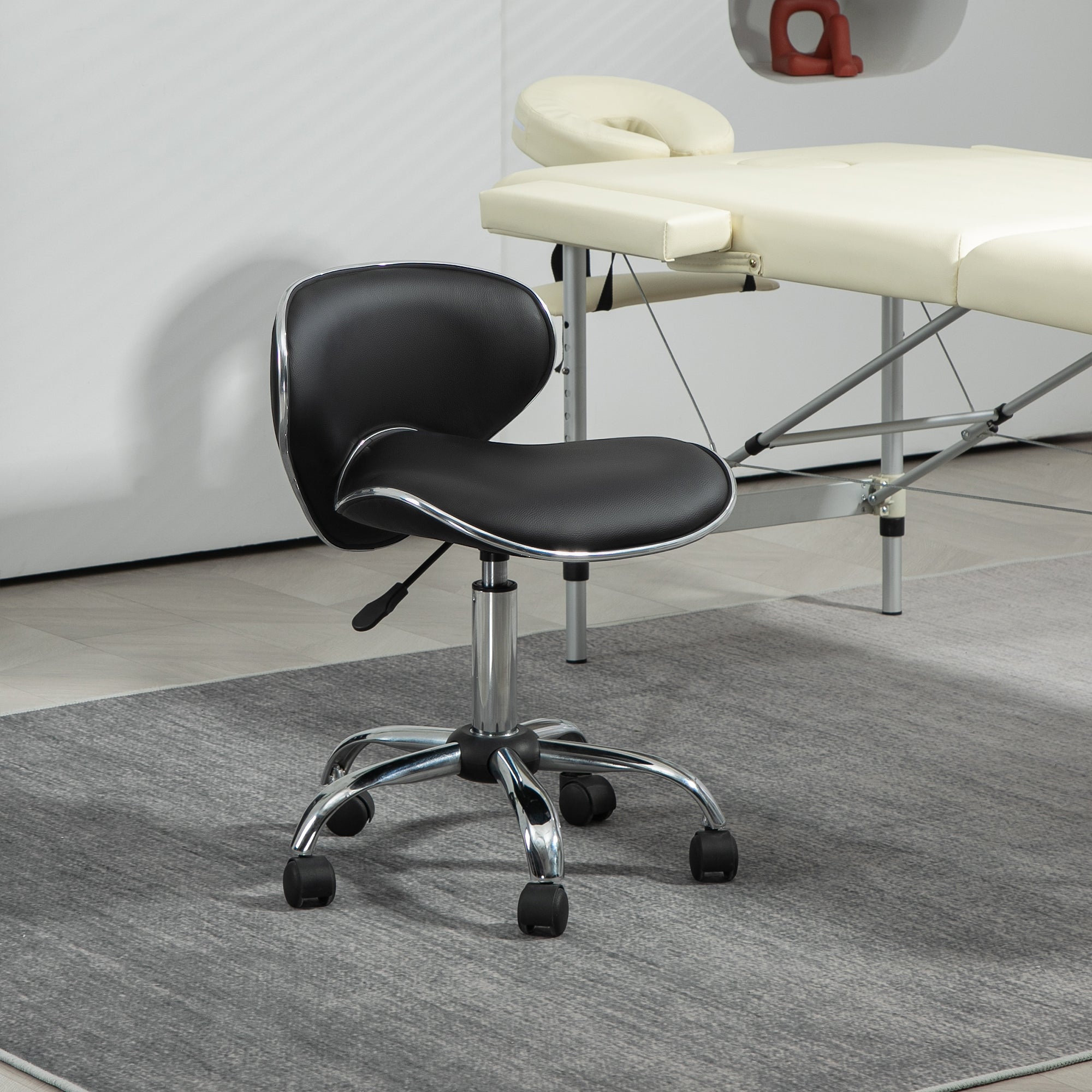 Rolling Swivel Beauty Salon Chair - Black HOMCOM