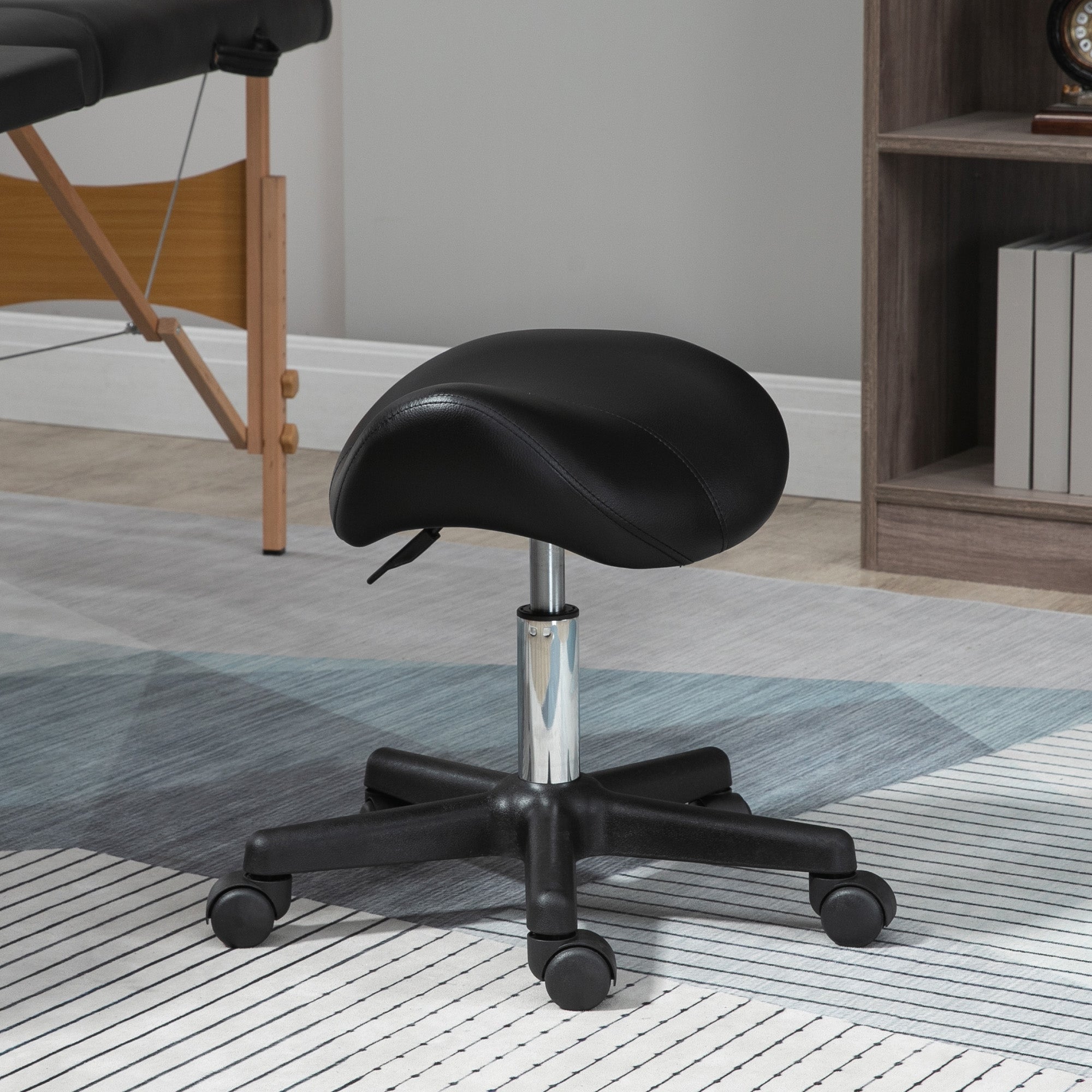 Saddle Stool - Black HOMCOM