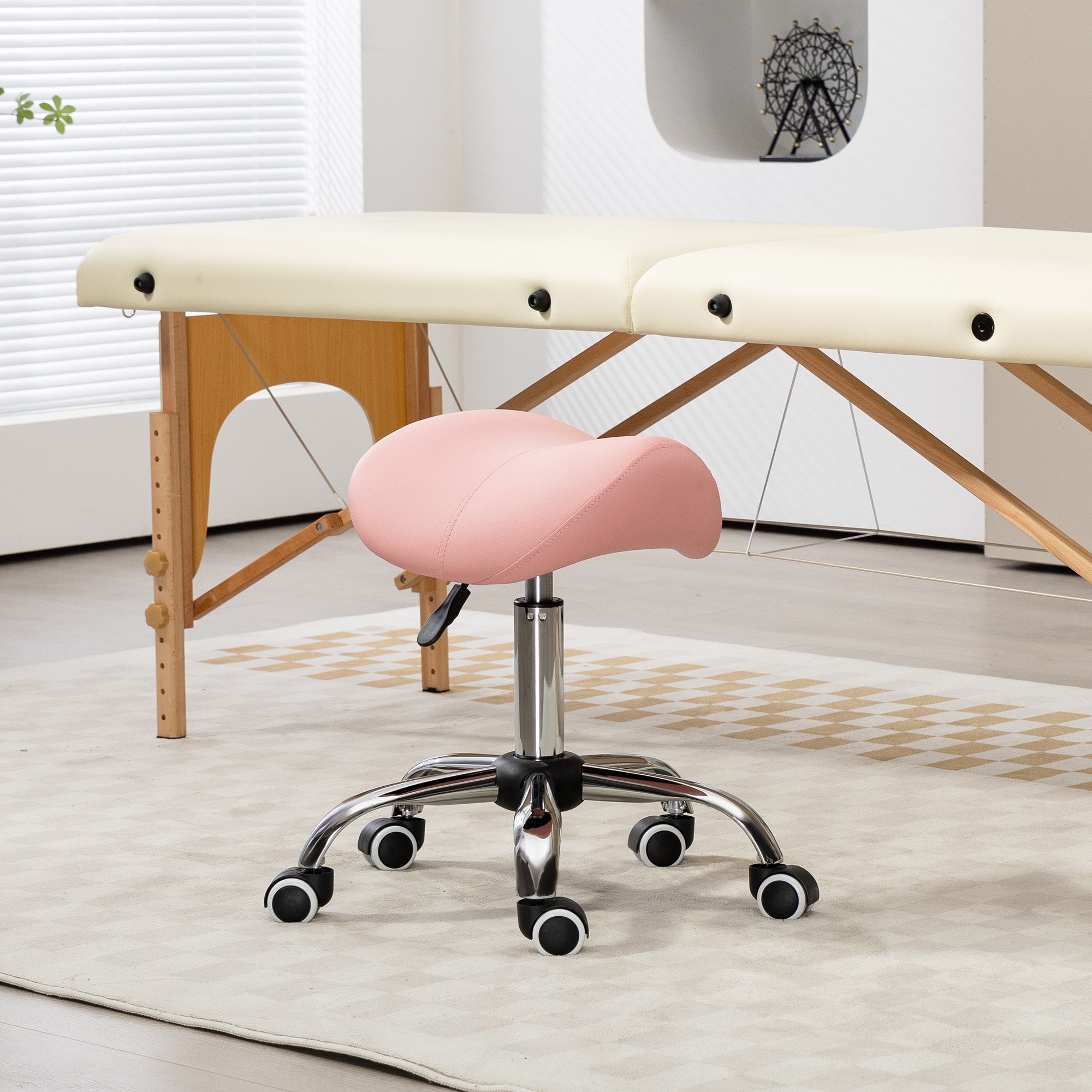 Saddle Stool - Pink HOMCOM