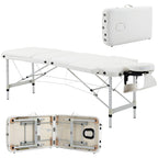 Portable Foldable Massage Table / Bed with Lifting Backrest and Carry Bag - 81 cm Width - White HOMCOM