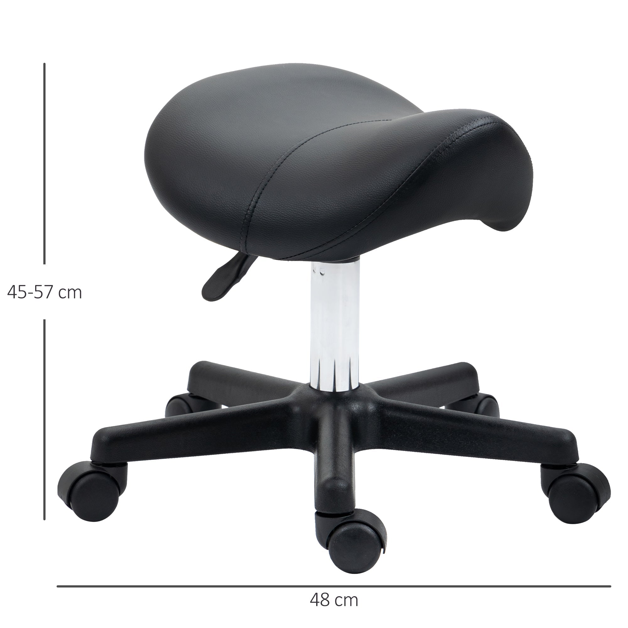 Saddle Stool - Black HOMCOM