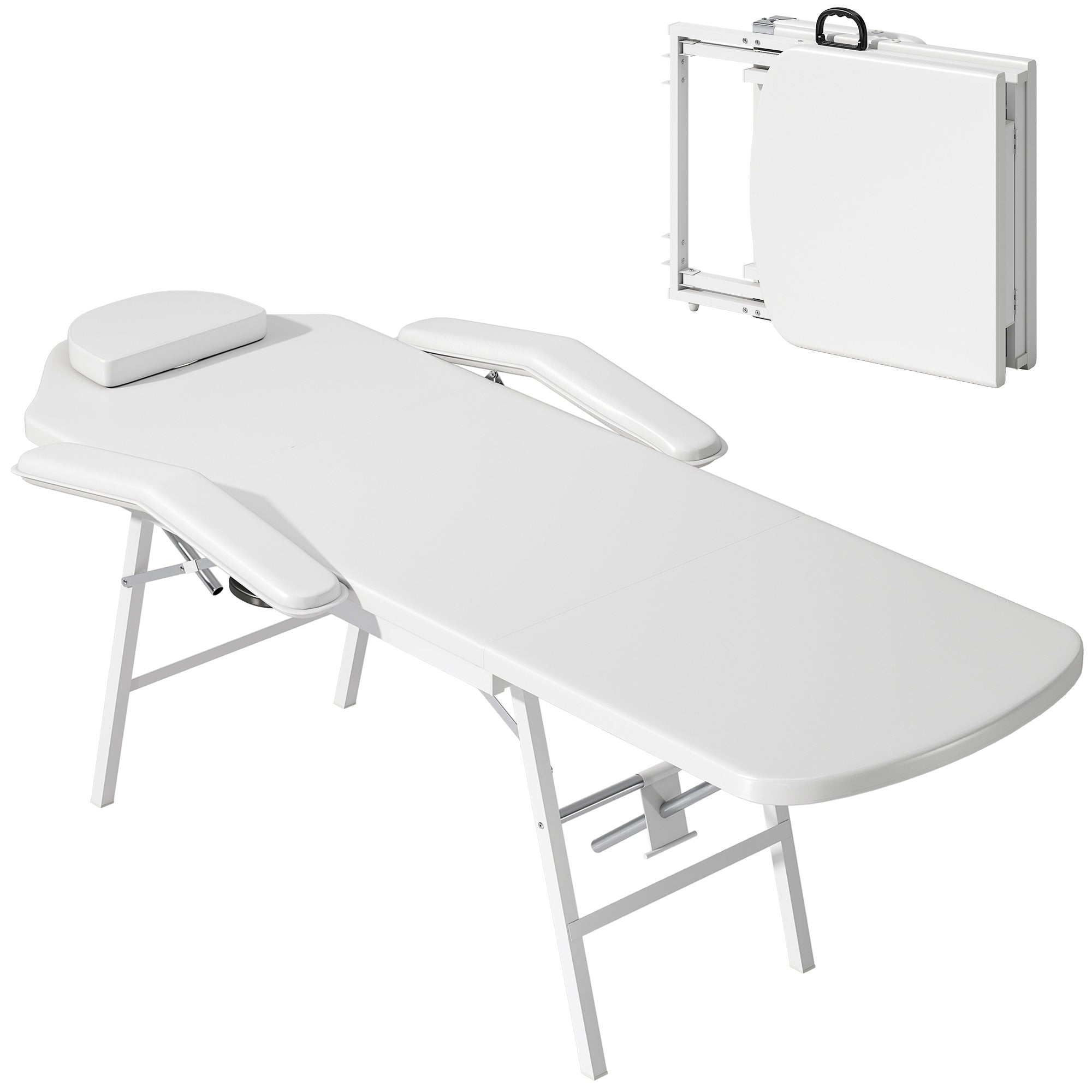 Portable Massage Table or Beauty Chair - White HOMCOM