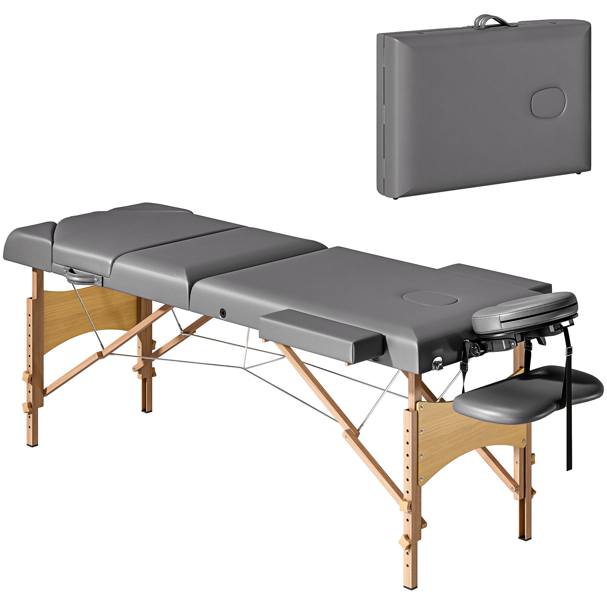 Portable Folding Massage Table - Grey HOMCOM
