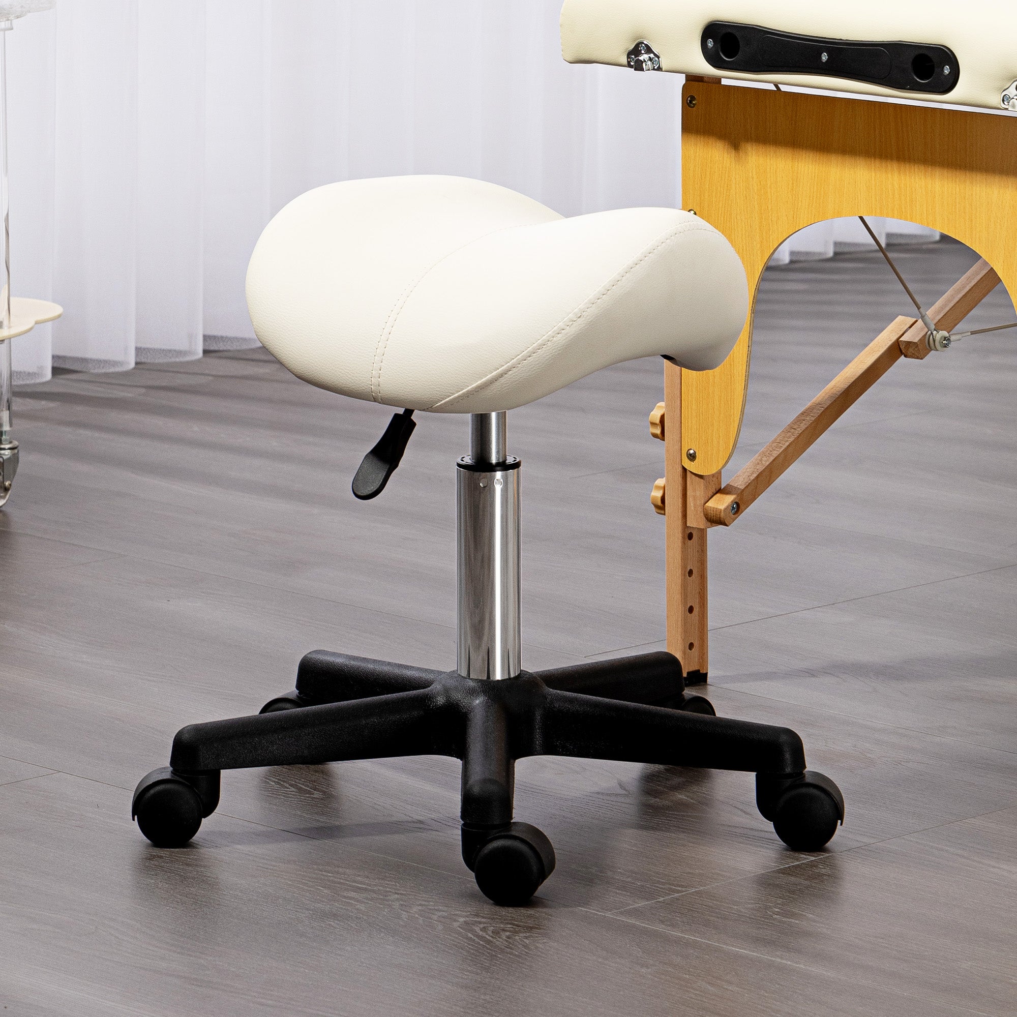 Saddle Stool - White HOMCOM