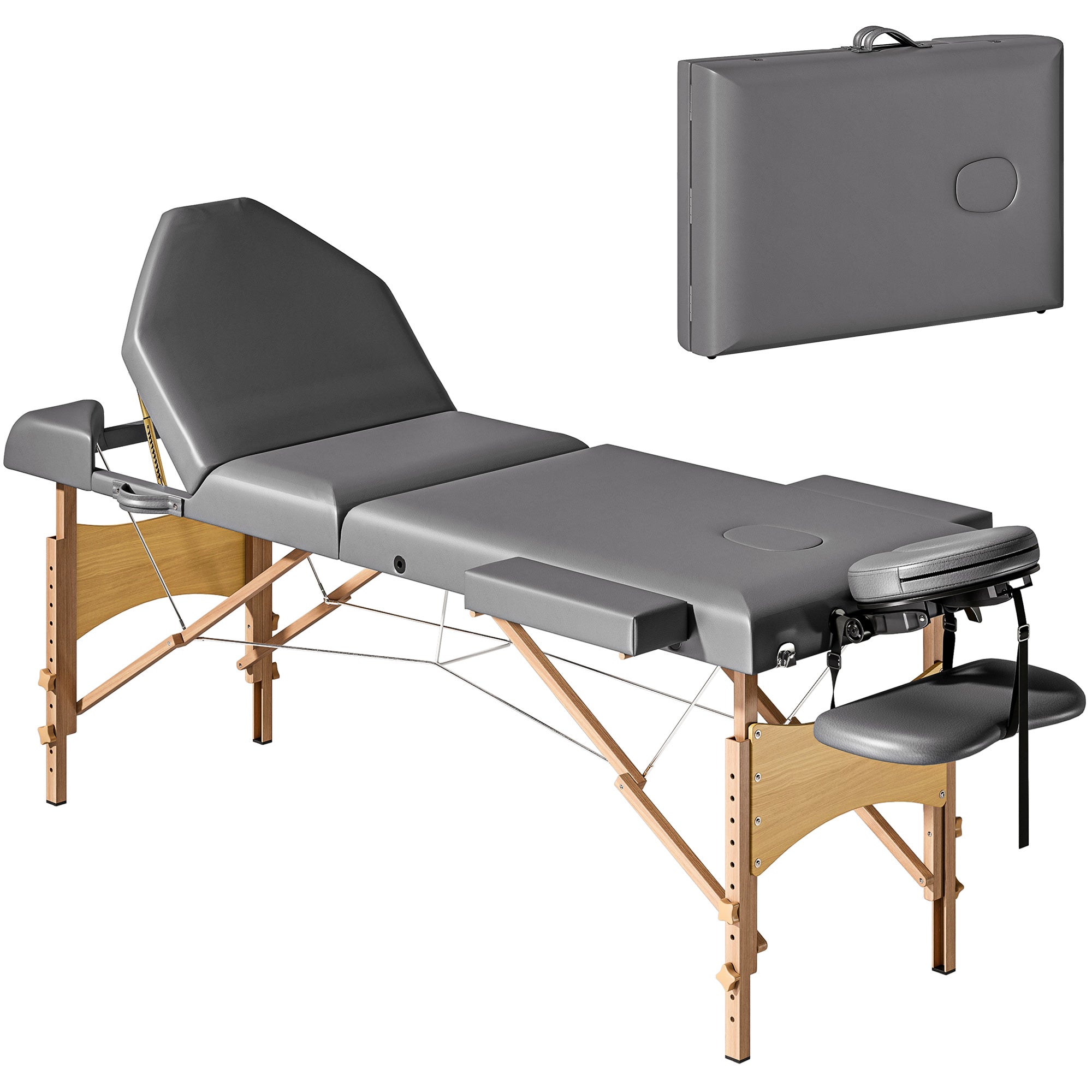 Portable Folding Massage Table - Grey HOMCOM