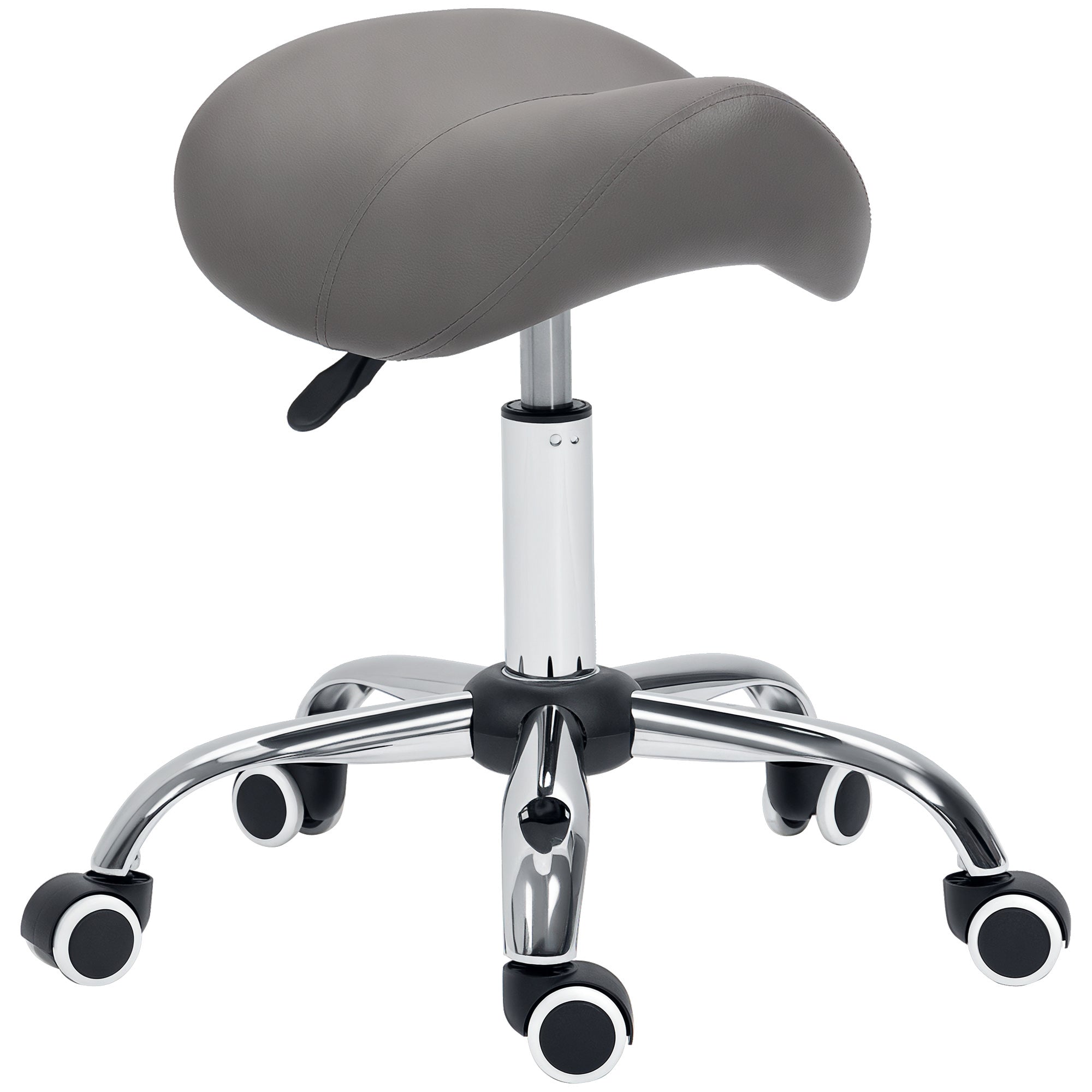 Cosmetic Saddle Stool with 360° Rotate - Grey HOMCOM