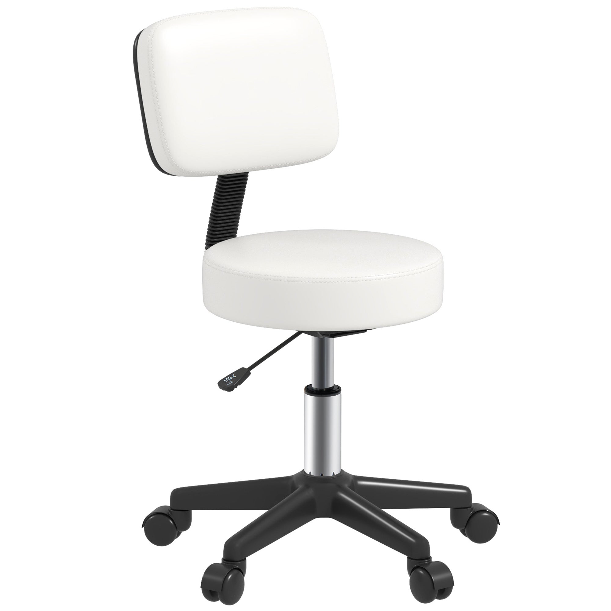 Beautician's Swivel Salon Chair - White HOMCOM