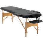 Folding Portable Massage Table / Bed with Wooden Frame - Black HOMCOM