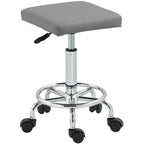 Faux Leather Padded Salon Stool - Grey HOMCOM