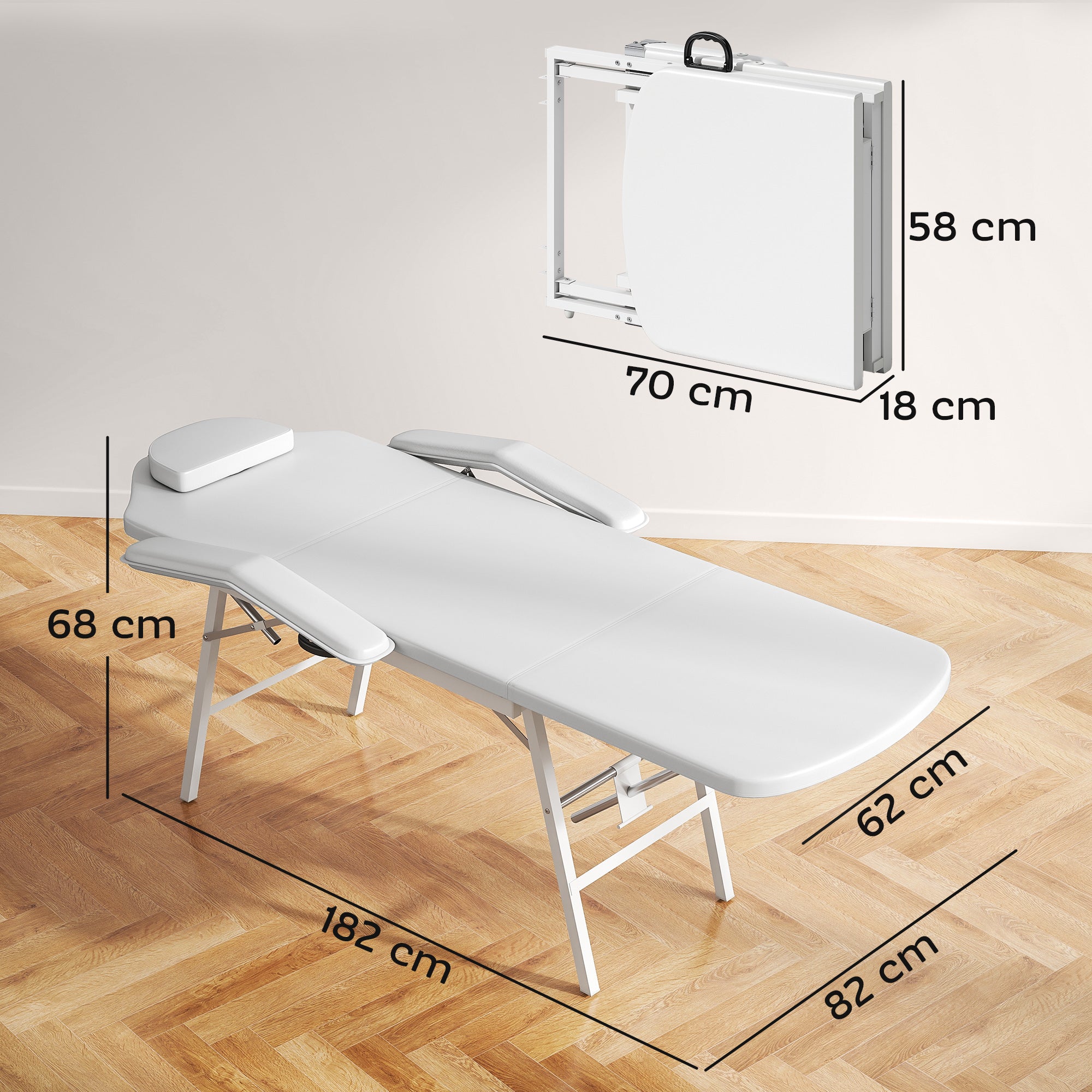 Portable Massage Table or Beauty Chair - White HOMCOM