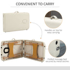 Portable Massage Table / Bed with Wooden Frame - Cream HOMCOM