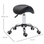 Cosmetic Saddle Stool with 360° Rotate  - Black HOMCOM